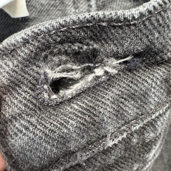 VTG Lands End Square Rigger Jeans Men 48x32 Black Cotton Leather Logo USA Made - Picture 9 of 13